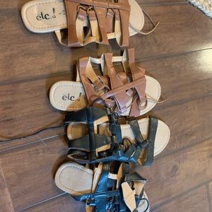 Size 7 sandals  brown and black